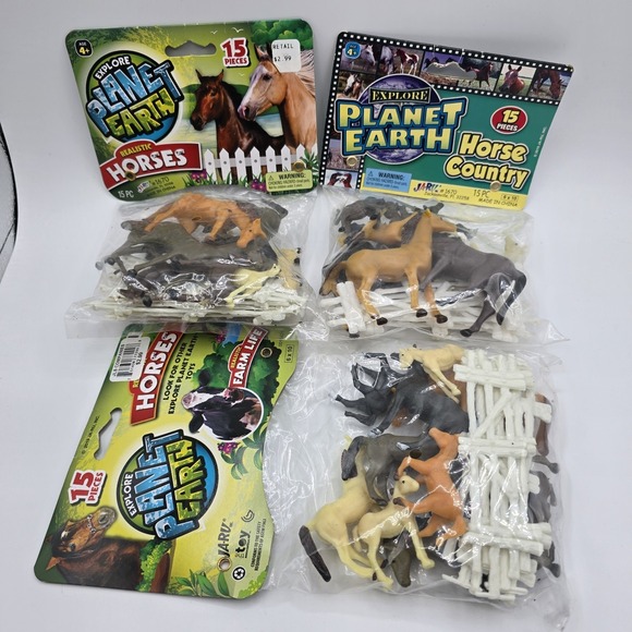 The Unbranded Brand Other - Horse Toy SMALL MINIATURE PLASTIC HORSES Lot Planet Earth Ja-ru Farm 3 Packs